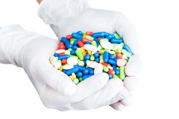 Перчатки с многих таблетки — стоковое фото