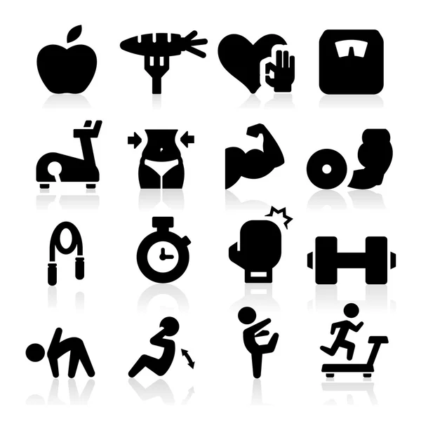 Фитнесс иконки — стоковый вектор