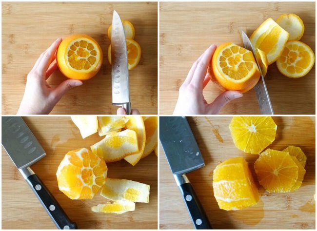 как очистить апельсин