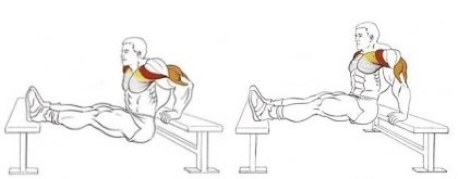 Упражнение на трицепс: отжимания в упоре сзади